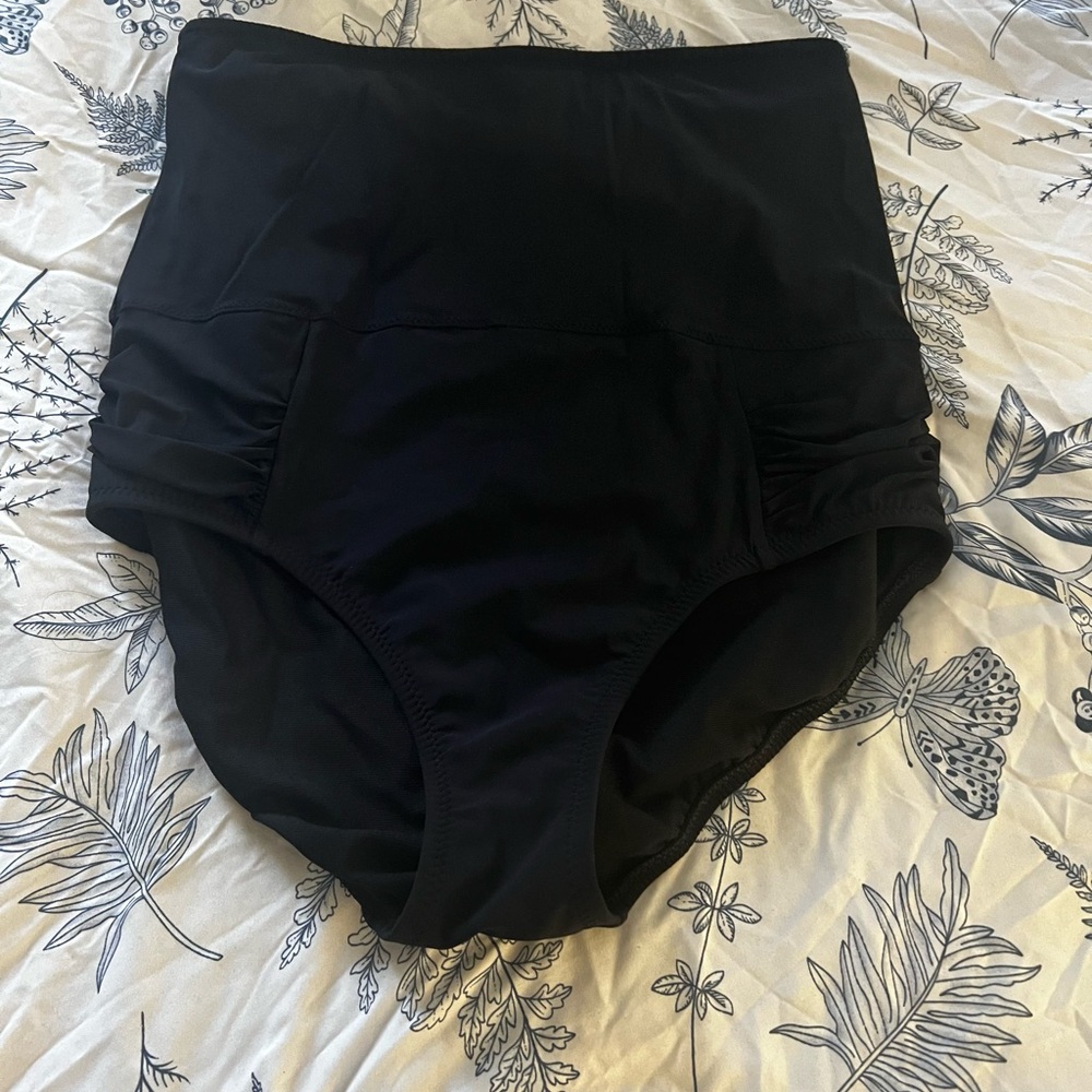 Lands' End Women's High-Waisted Black Swim Bottom